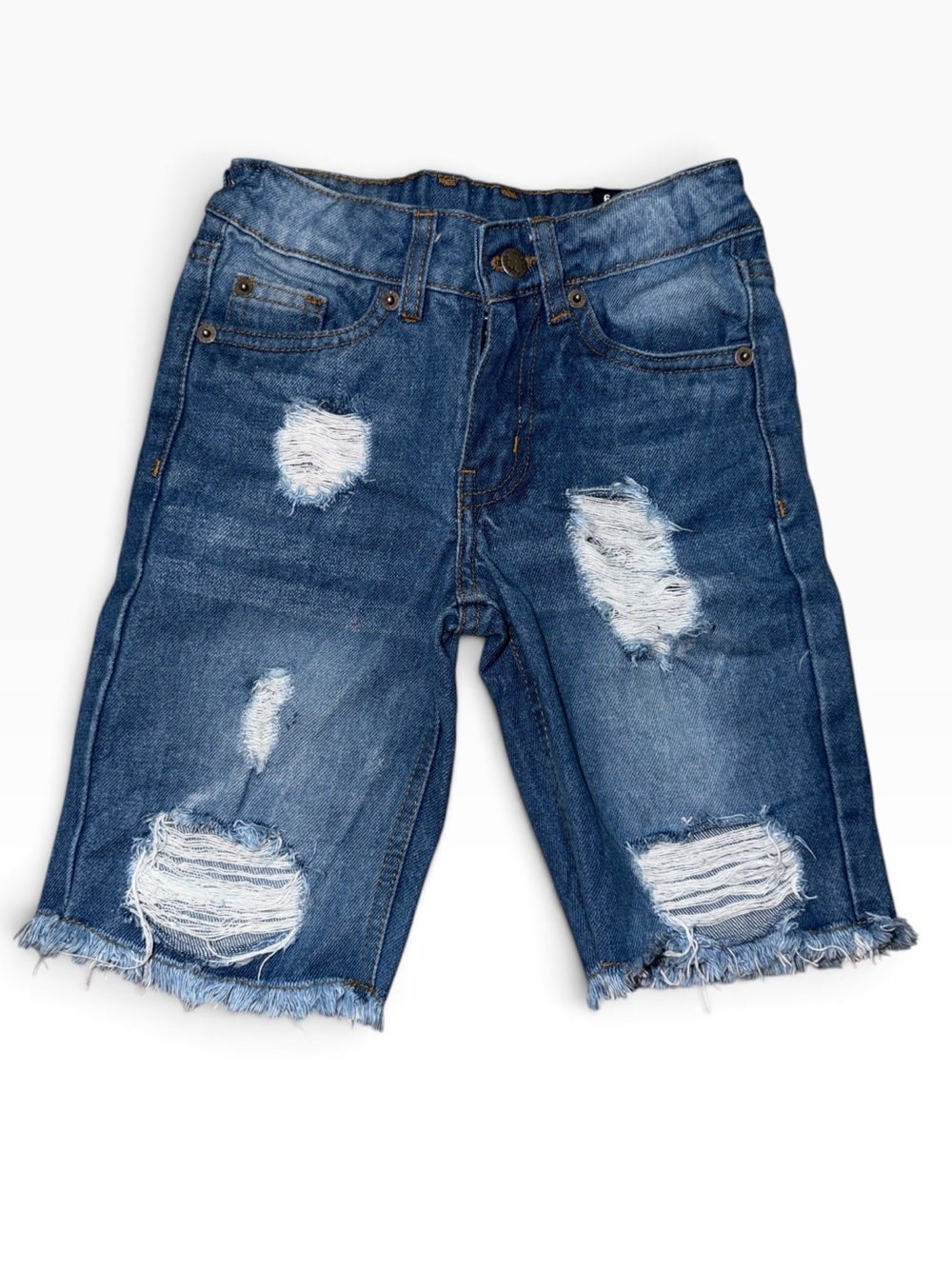 Buffalo David Hitton Boys Distressed Slim Fit Jeans Shorts(Size 6)